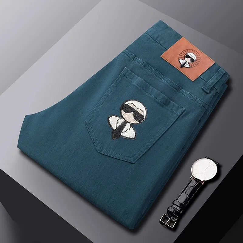 Fashion Men Jeans Stretch Straight Leg Casual Slim Fit Denim Pants Male Brand Luxury Design Business Classic Trousers — image 12