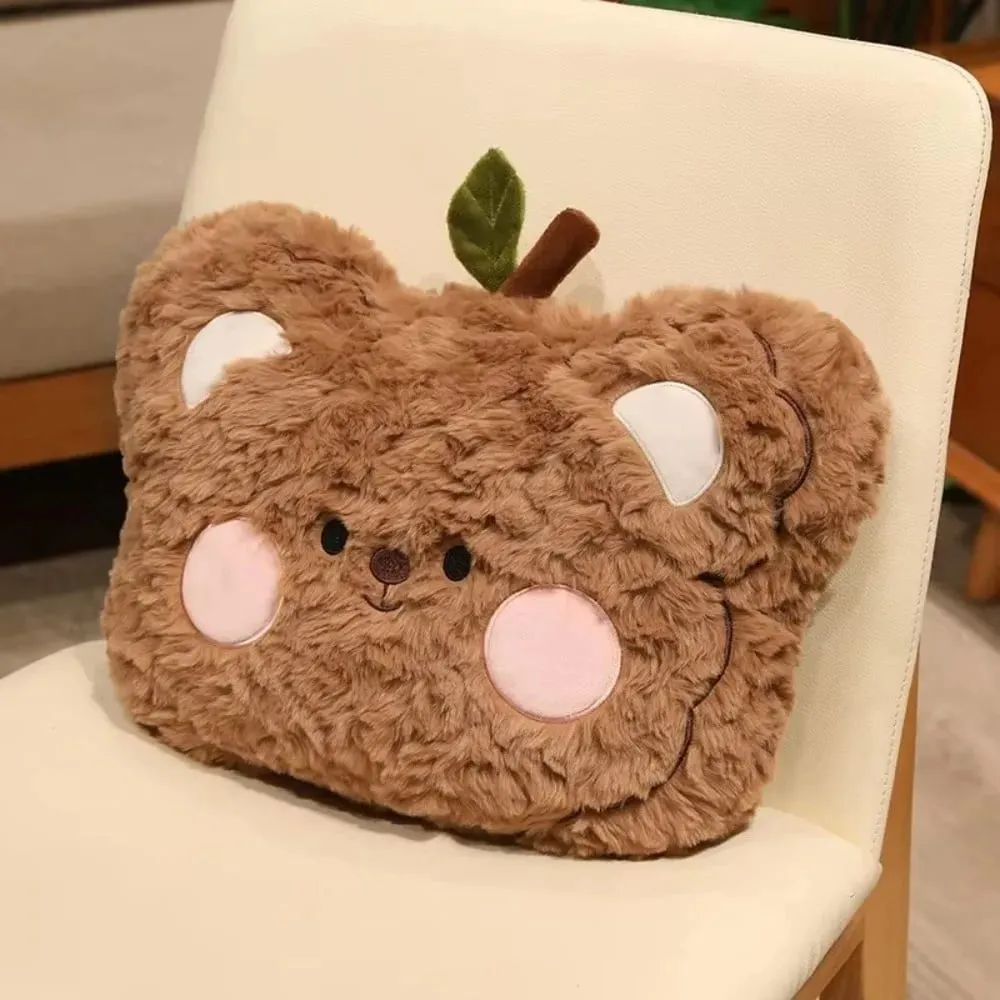 Kasama sa upuan Malambot na Kulot na Himulmol Bear Pillow Blush Cheek Cute Sofa Cushion Kaibig-ibig Animal Stuffed Pillow Home Decor — image 6