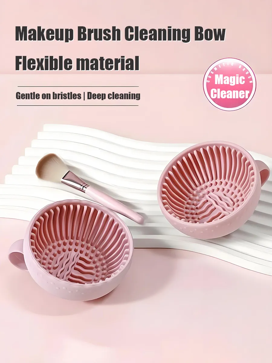 Mini High Appearance Makeup Brush Cleaner Bowl Shaped Washing Tool Cleans Brushes Cushion Puffs Sponges Space Saving Portable — image 2