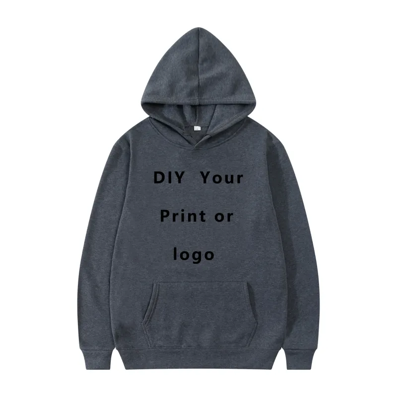 Logo/Gambar Jenama Rekaan Anda Sendiri Disesuaikan Di mana-mana Lelaki Wanita Hoodies DIY Sweatshirt Kasual Hoody Fesyen Baharu — image 8