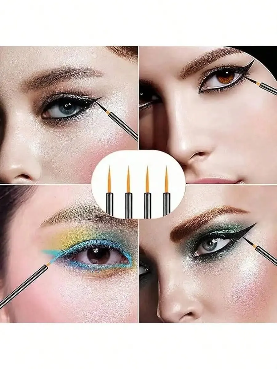 10Pcs/Set Disposable Eyeliner Brushes With Cap Fine Fiber Nail Art Pen Applicators Wand Professional Cosmetic Mini Makeup Tools — image 2