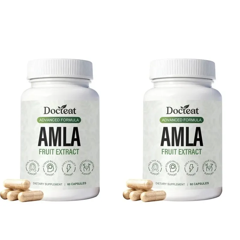Docteat Amla fruktextraktkapslar för immunstöd och hudhälsa med vitamin C Vitamin B3 CoQ10 och PQQ 60 kapslar — image 8