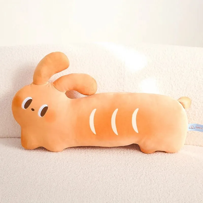 50cm Cute Toast Pillow Soft Plush Sofa Cushion Adorable Cat Rabbit Pig Bread Shape Hugging Pillow Gifts For Home Decor — image 2