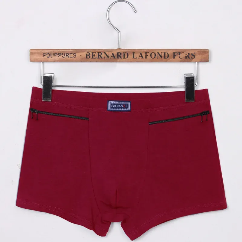 Cuecas boxer masculinas com bolsos, cuecas antirroubo, dois bolsos com zíper, cuecas de algodão, cuecas boxers masculinas, shorts de saque 3256802472559571