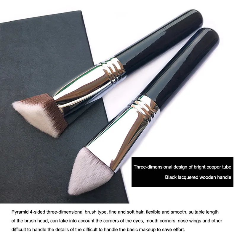 Makeup Kabuki Foundation Brush Luxury Single Pro Large Slant Triangle Square Tapered Vegan Cosmetic Brushes — image 3