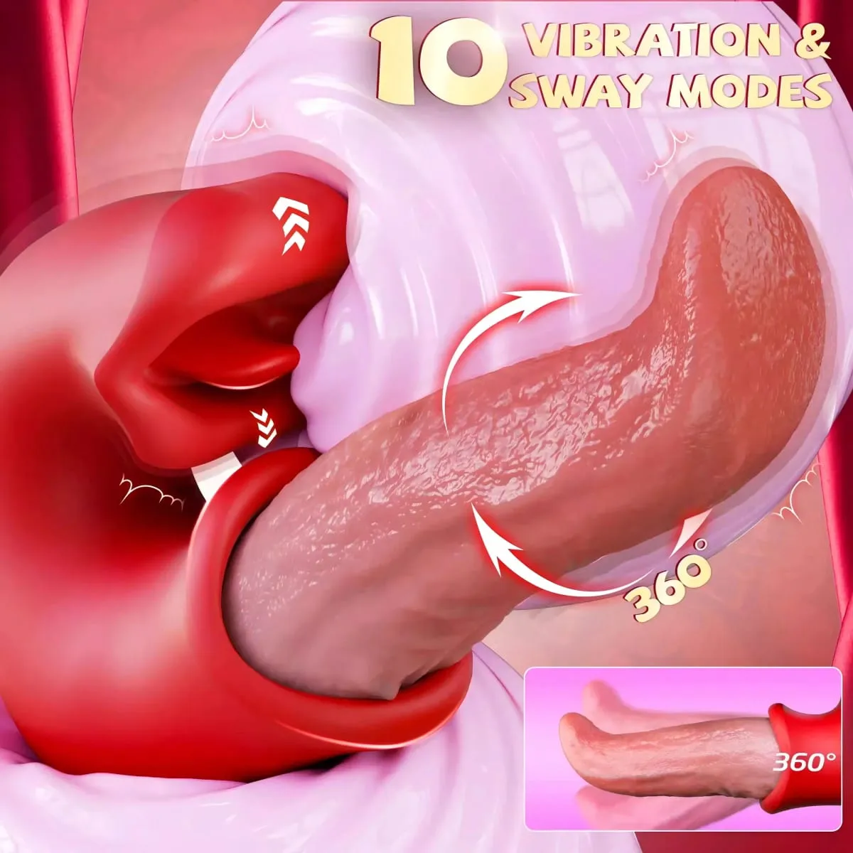 3 in 1 Tongue Thrusting Vibrator Sex Toys for Women G Spot Vibrator Adult Vibration Mode Dildo for Female Couples Games — image 5