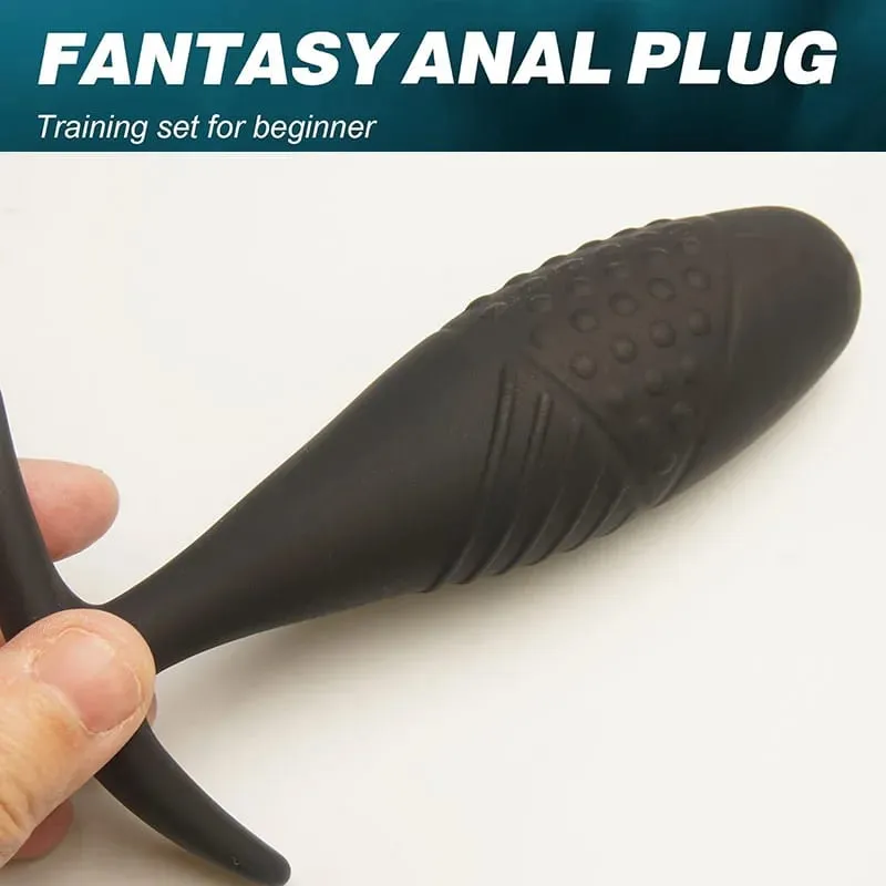 Silikon Anus Butt Plugs med avsmalnande bas för komfort Texturerade analsexleksaker Trainer Training Analplug Buttplug Butplug — image 3