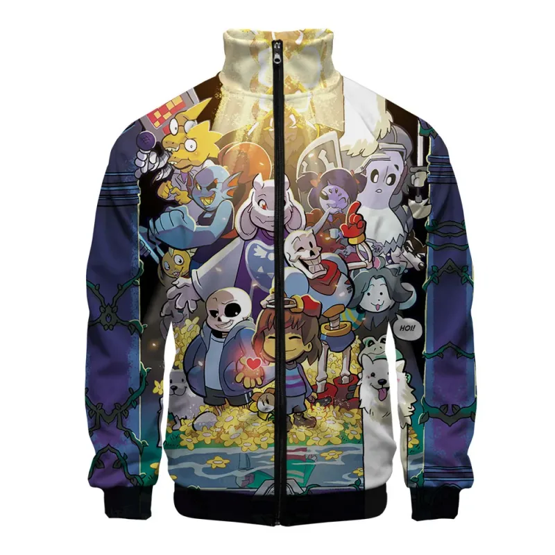 Luxo popular sans undertale 3d impressão zíper raglan jaqueta blusão meninos/meninas confortáveis gola jaquetas casacos — image 26