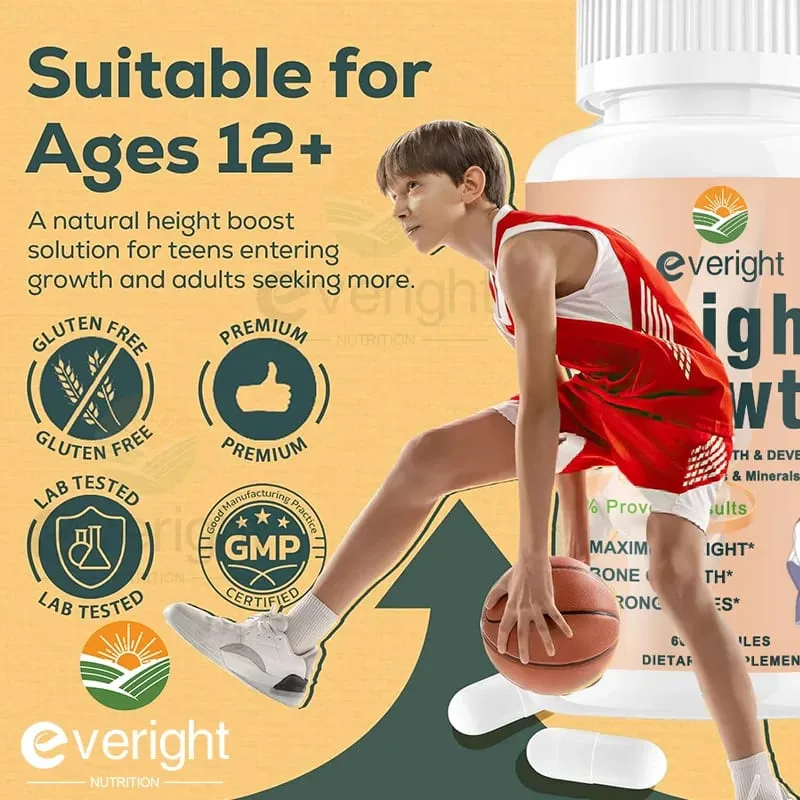 Suplemento de força óssea - para crescimento natural de altura em adultos e crianças - Alta absorção - Multivitaminas de cálcio, magnésio e zinco — image 3