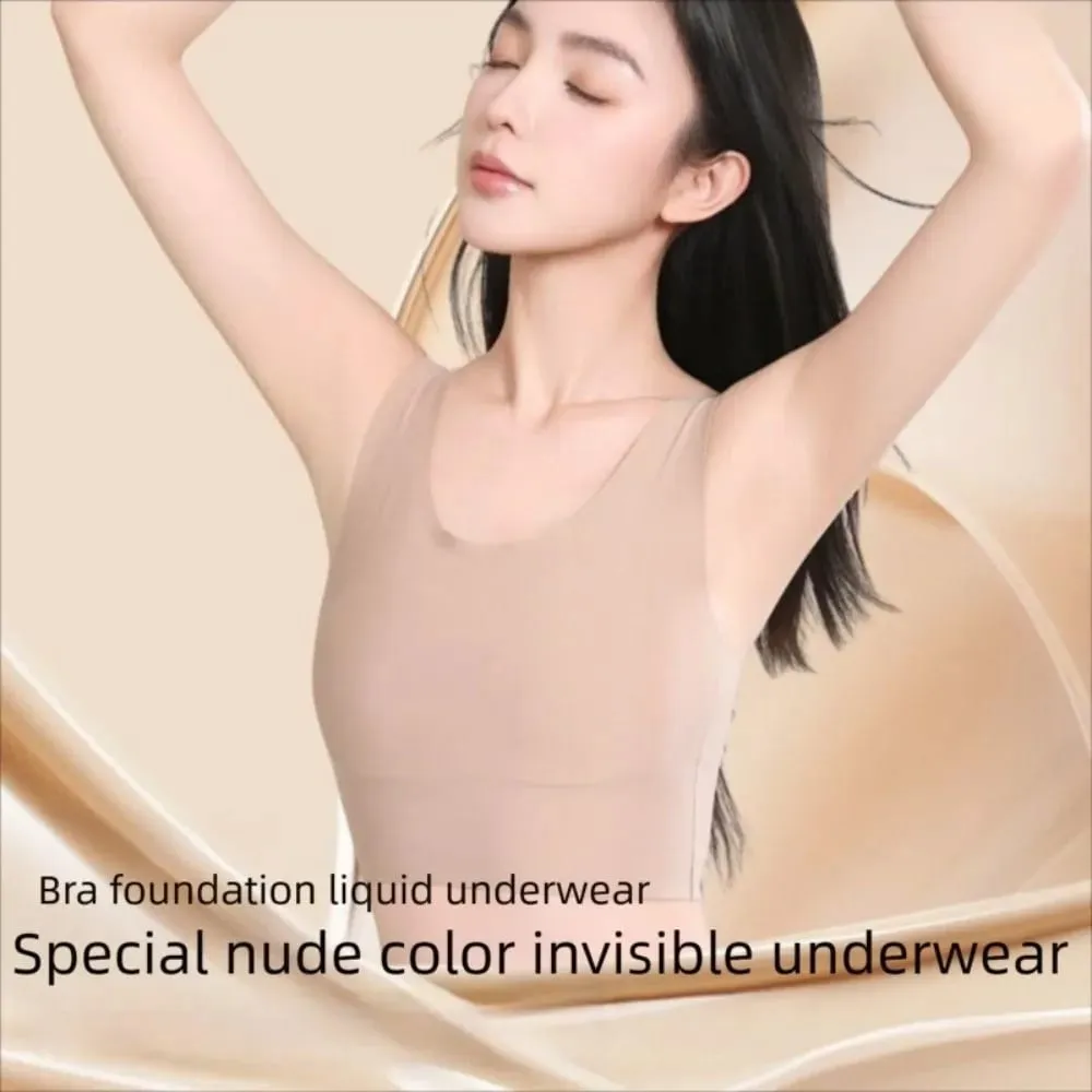 S/M/L/XL/XXL Chest Binding Underwear Ice Silk Material Fixed Cup Invisible Seamless Bra Soft Steel Ring Backless Style — image 3