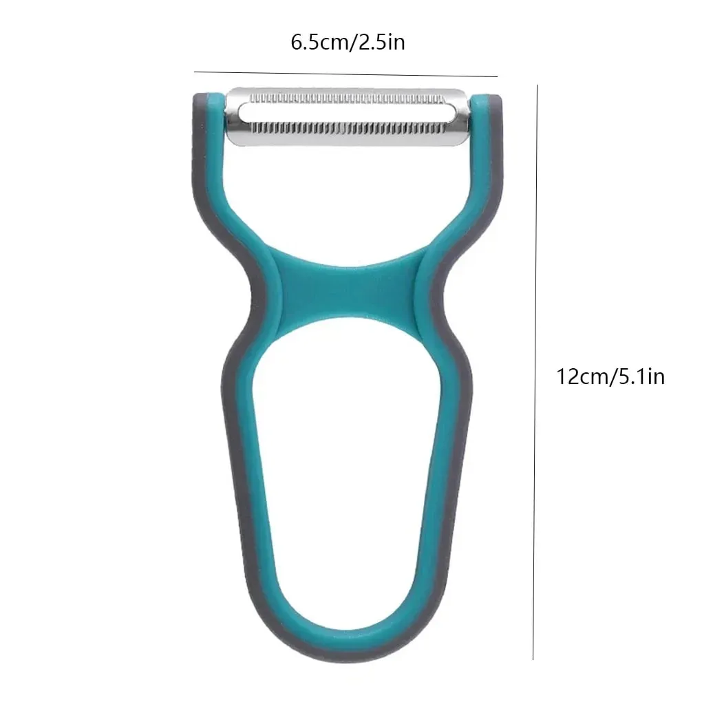3Pcs Stainless Steel Multi-Function Potato Peeler Fruit Vegetable Chopper Mini Spud Slicer Grater Set Random Color Kitchen Tools — image 6