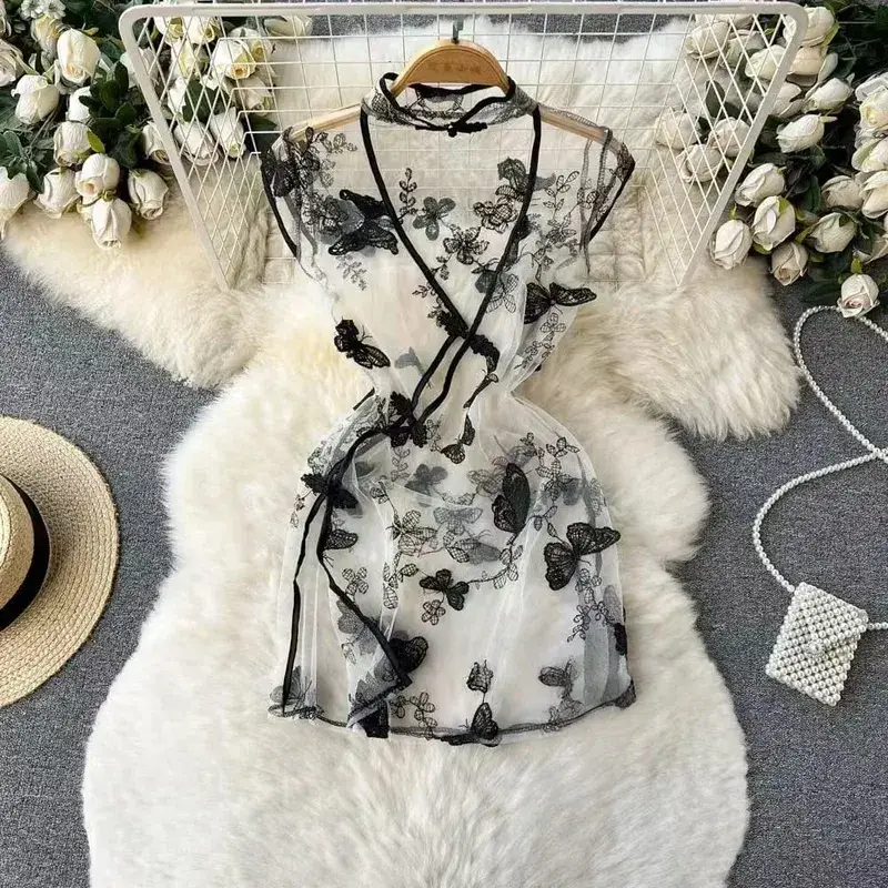Woman Plus Size Sexy V-Neck Strap Dress Lace Trim Slim Short Dress Women Fashion Comfortable Dress Party Hotsweet — image 19