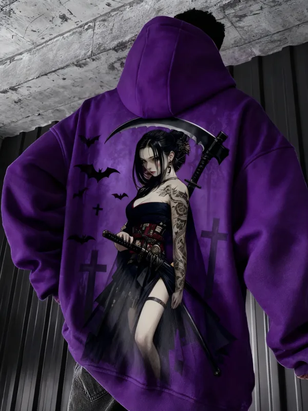 Hot Anime Girl Back Pattern Sweatshirt Casual Long Sleeve Hooded Pullover 3D Printing Top Fashion Oversized Men's Hoodies — image 9
