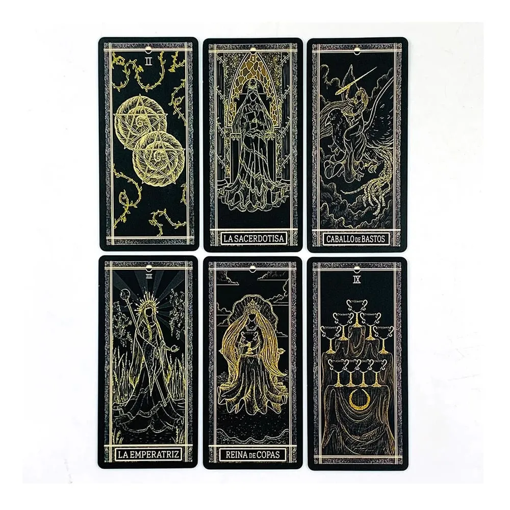Spanish Tarot Deck 78pcs Cards Predictive Divination Board Game Family Gathering Cards Game Meditation Travel & Gift Giving — image 4