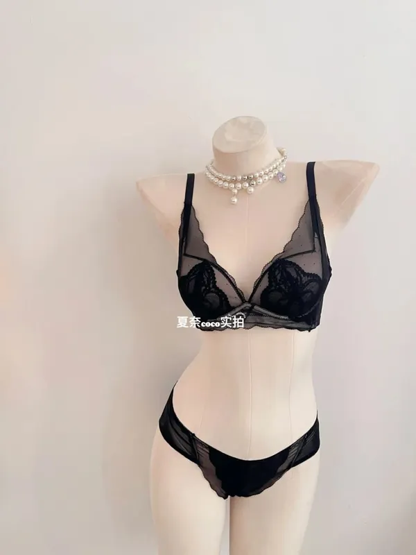 French Style Soft Lace Wireless Bra Set Women Push Up Small Breast Lift Full Cup Sexy Adjustable Comfort Lingerie Set Daily Wear — image 14