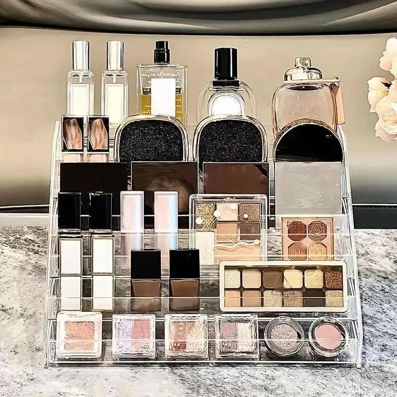 Transparent Cosmetic Organizer Display Case Multi-Layer Makeup Brushes Lipsticks Jewelry Hairpin Storage Rack Desktop Holder — image 3