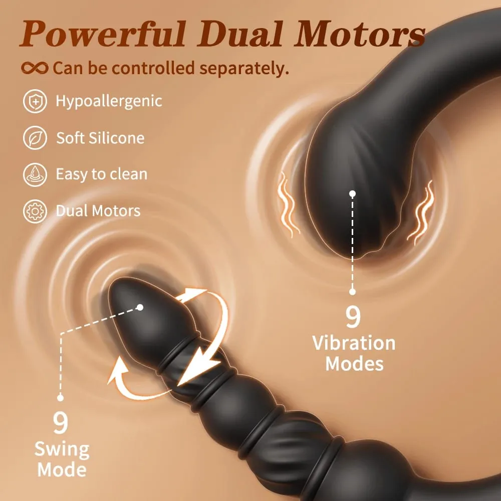 Contas anais vibratórias de ponta dupla, bolas anais para homens, massageador de próstata gay, plug anal de cabeça dupla, brinquedo sexual adulto, produtos para adultos — image 2