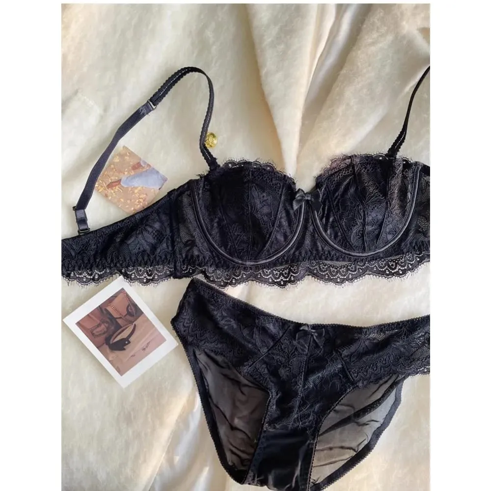 Conjunto de sutiã com orelha de coelho meia xícara francesa venda quente sem alças antiderrapante minimizador suporte lateral anti-sag 32-38 lingerie feminina — image 3