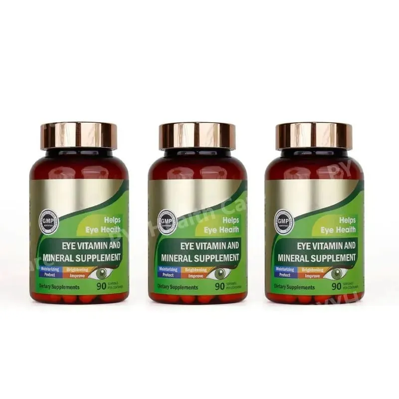 Cápsulas de vitaminas para os olhos de luteína com zeaxantina zinco suplemento nutricional diário para os olhos suporte para a saúde dos olhos para adultos garrafa de 90 contagens — image 11
