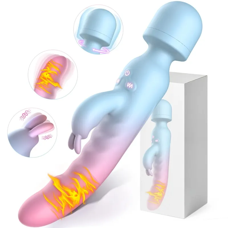 Powerful Rabbit 4 IN 1 Vibrator for Women G Spot Magic Wand Clitoris Stimulator Female Vagina Massager Adults Sex Toys for Woman