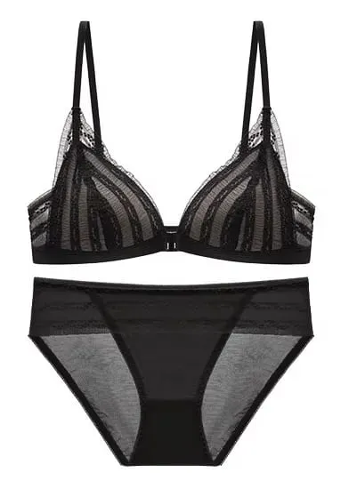 Push Up Bra for Small Breasts - Front Close Lace Bralette Wireless Demi Triangle Cup Sexy Underwear Thin Demi Cup Small Chest — image 12