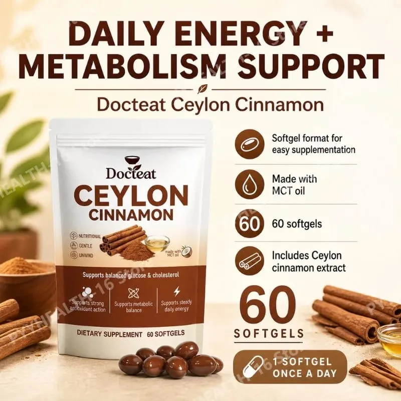 Ang Ceylon Cinnamon Softgels na may Vitamin B6 MCT Oil ay Sinusuportahan ang Balanseng Glucose at Cholesterol Metabolic Balance Energy 60 Softgels — image 2