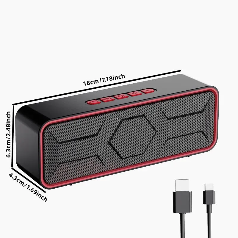 Bluetooth-högtalare Bärbar Trådlös 10W Dual Driver Stereo Hög Bas TWS FM TF USB AUX Hands-Free BT 5.0 10H Hemma Utomhusfest — image 4