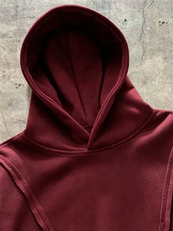 Men's hooded sweatshirt, warm and loose hooded sweater, pocket drawstring details, men's fall-winter sports jacket elastic cuffs — image 10