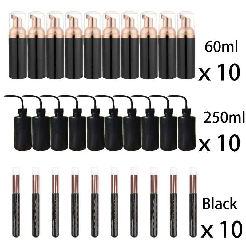 60ml 리필 가능 누출 방지 빈 폼 무스 펌프 병 래쉬 익스텐션 클렌징 키트 소프트 브러시 250ml 린스 병 미용 도구 — image 14