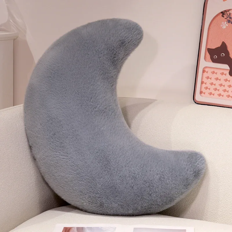 Moon Throw Pillows Soft Moon Shaped Pillows Plush Floor Cushions Middle Eastern Muslim Festival Home Bedroom Eid Al Fitr — image 9