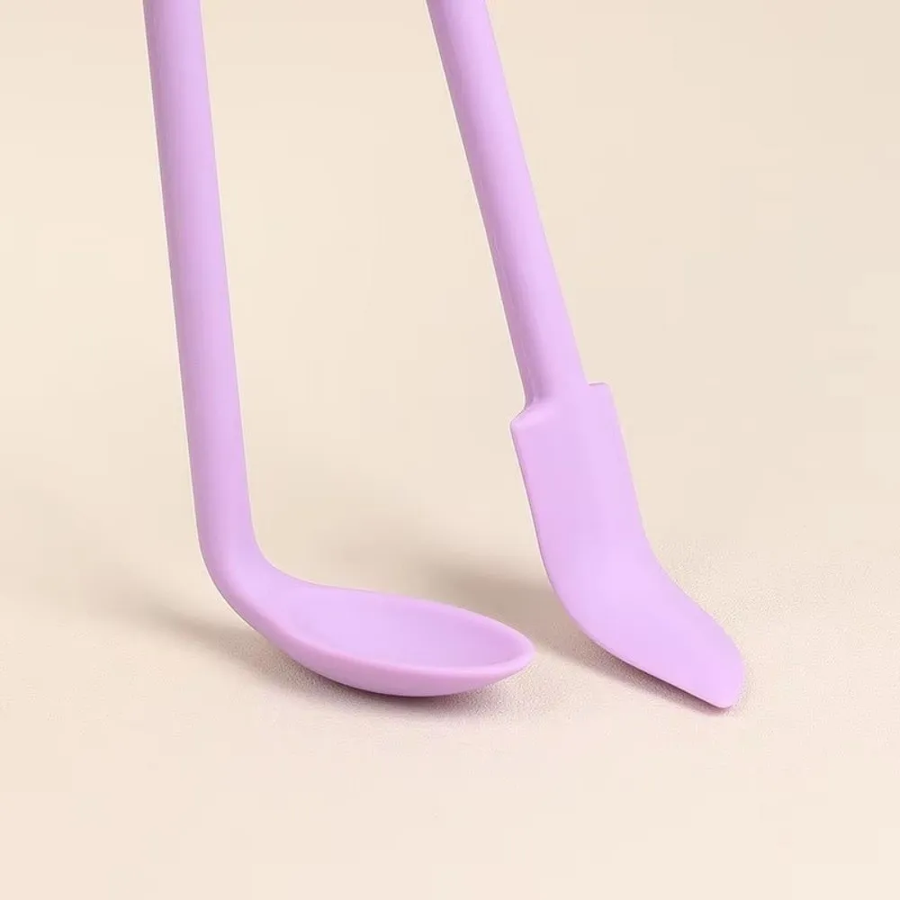 3pcs Portable Mini Silicone Scraper Double-head Soft Cosmetic Digging Spoon Lengthened Face Mask Brush Makeup Brushes Set — image 4