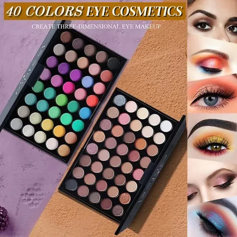 Glitter Matte Αδιάβροχη Παλέτα Πούδρα Καλλυντικά Κιτ Φρυδιών Μολύβι Μολύβι Μολύβι Στυλό Μάσκαρα Μακιγιάζ Βούρτσες Μακιγιάζ Καλλυντικά ματιών — image 4