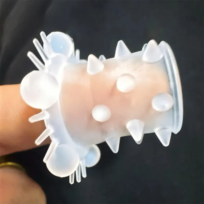 Anel peniano de cristal com manga, preservativo reutilizável, atraso na ejaculação, brinquedos sexuais para homens, bloqueio peniano, produtos íntimos, 1 peça