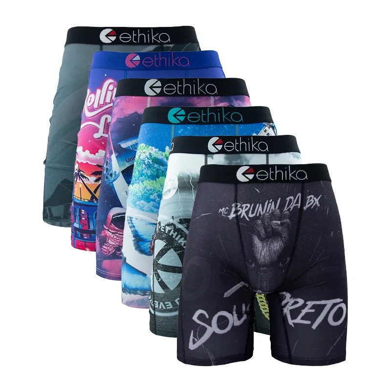 6Pcs Men Underwear Boxers Breathable Mesh Crotch Man Swimming Underpants Plus Size Mens Panties Trunks Men's Boxer Briefs — image 8