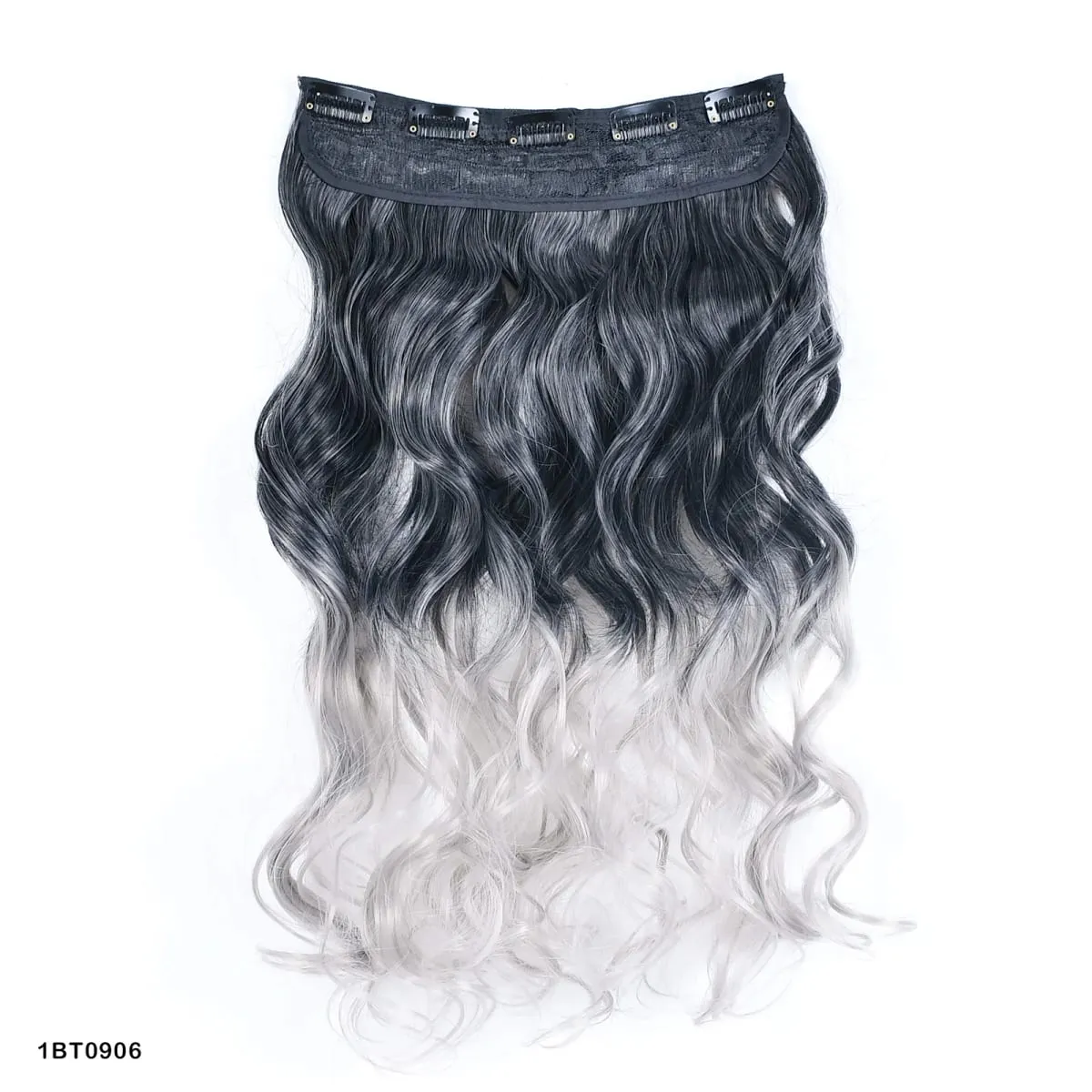 Zolin Clip in Hair Extension One Piece Long Straight Hair Black Gray Color Synthetic Hairpieces For Women Cosplay Use — image 14
