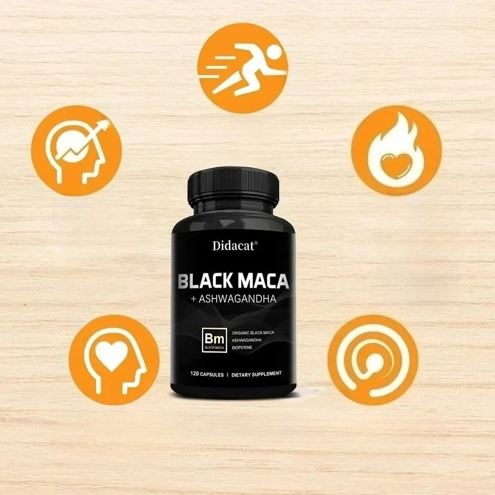 Organic Black Maca + Ashwagandha - High-concentration Black Maca Capsules for Men Supporting Strength Endurance and Vitality — image 4