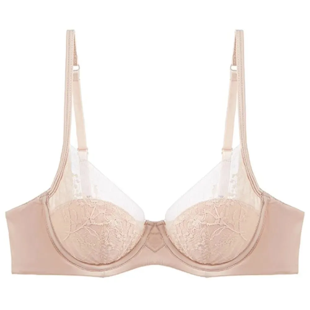 Women Red Lace Bra Set Thin Cup Minimizer Comfort Intimates Lingerie Kit For Big Bust 32‑38 Festive Ladies Underwear — image 2