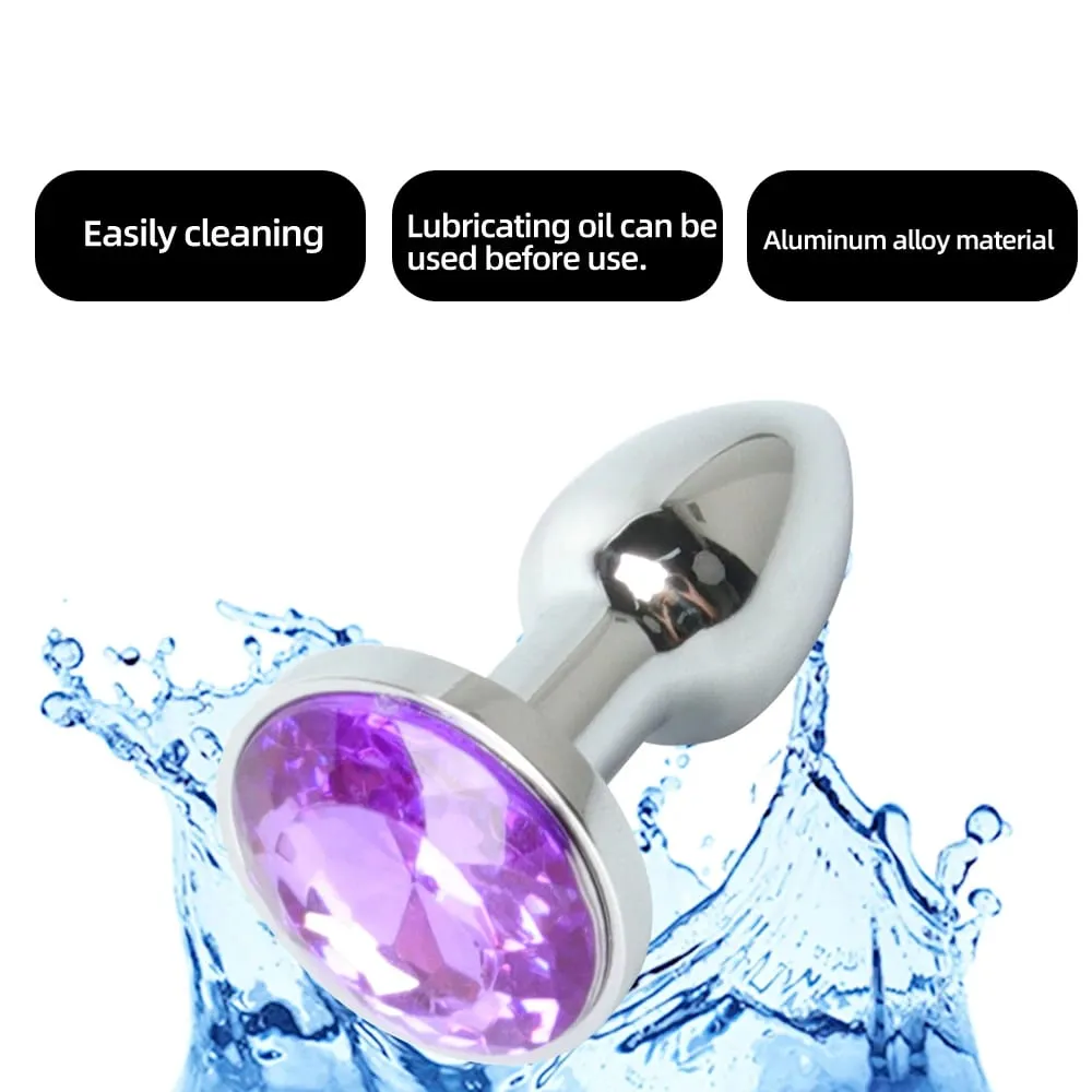 Mini tapón Anal de Metal XXS, dilatador Anal pequeño para adultos, hombres y mujeres, tapón Anal con cristal redondo, masturbación femenina, Juguetes sexuales anales