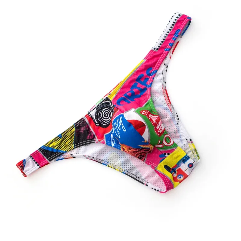 Naka-print na Brief Panlalaking Panloob Sexy Slip Hombre Bikini Briefs Man U Convex Underpants Cuecas Calzoncillos Mesh Mens Lingerie — image 25