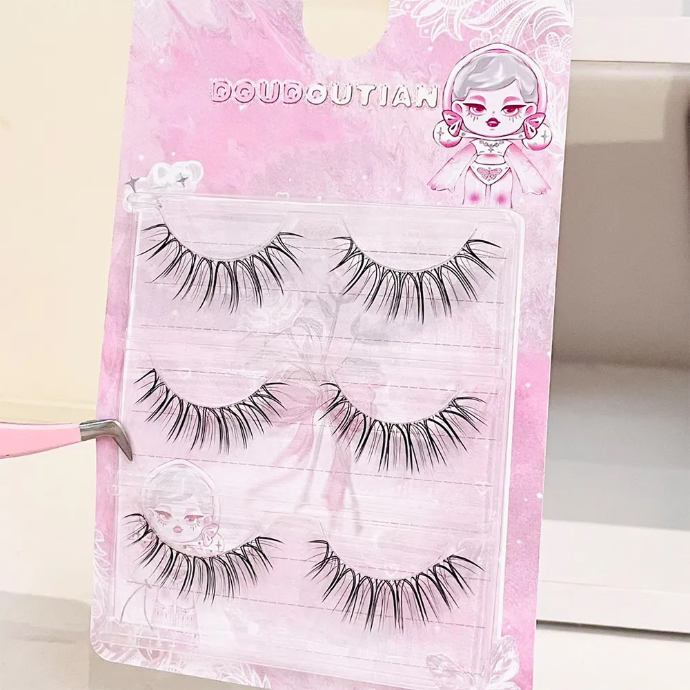 Doudoutian Korean Girl Group U Shape Individual Lashes Clear Band Natural Realistic Divine Beauty Eye Lashes — image 3