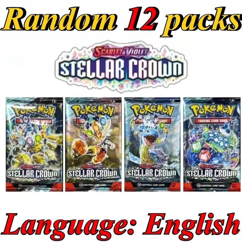 10 Pokémon Card Packs Bright Stars 151 Prismatic Evolutions PALDEAN FATES English Reinforcement Battle Transaction Card Gift — image 22