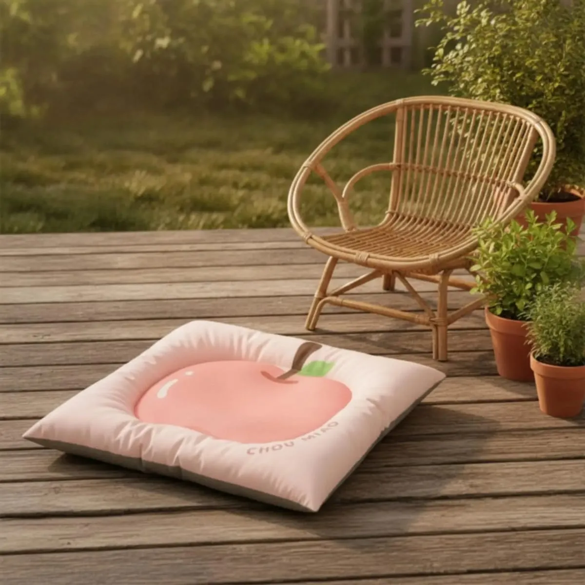 Washable Pet Mat with Padded Border Fruit Design Comfortable Sleeping Cushion for Small Dogs Cats Puppy Bedding Pet Supplies — image 4