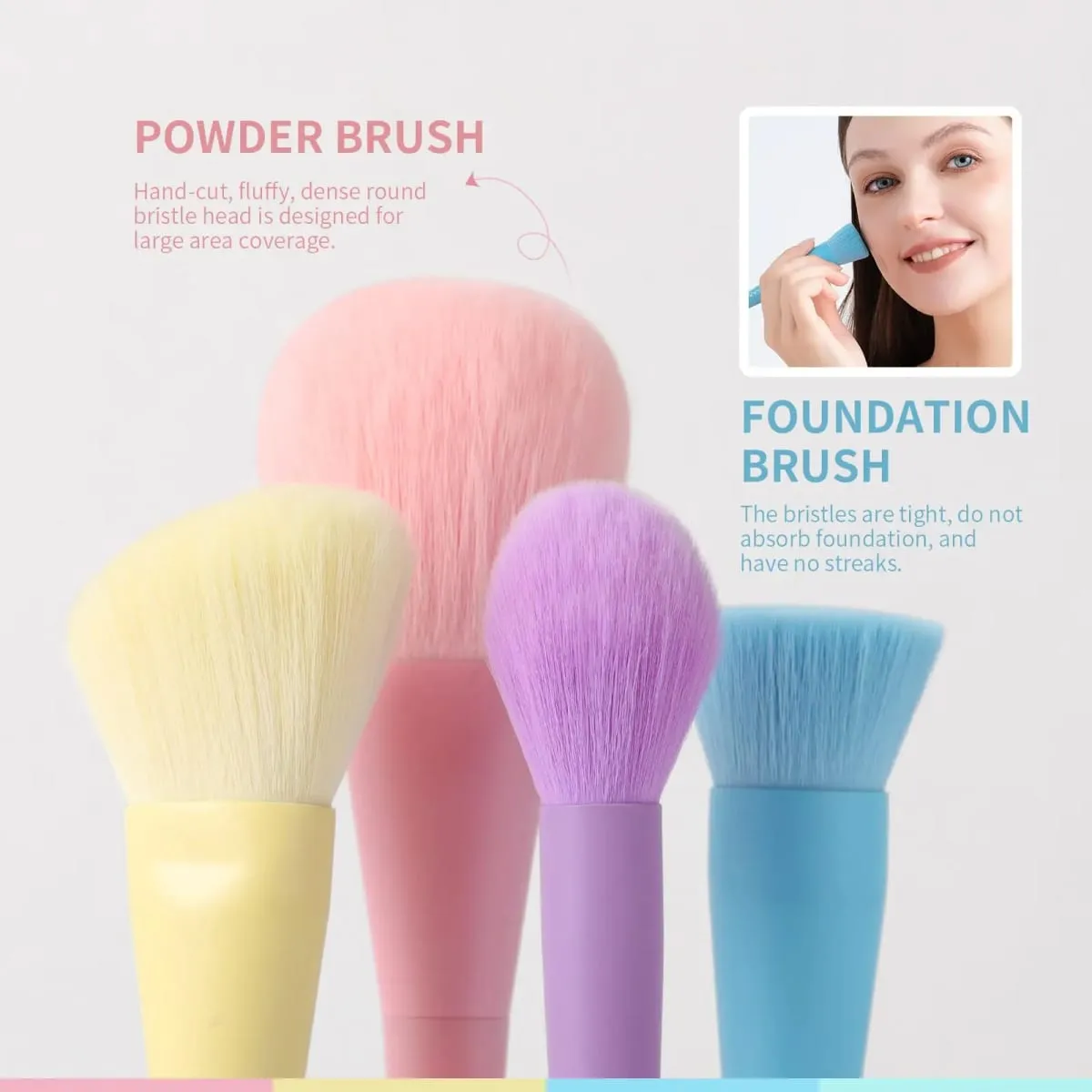 17 PCS Makeup Brushes Set Foundation Blending Face Powder Blush Concealers Eyeshadow Rainbow Makeup Brush Kit — image 5