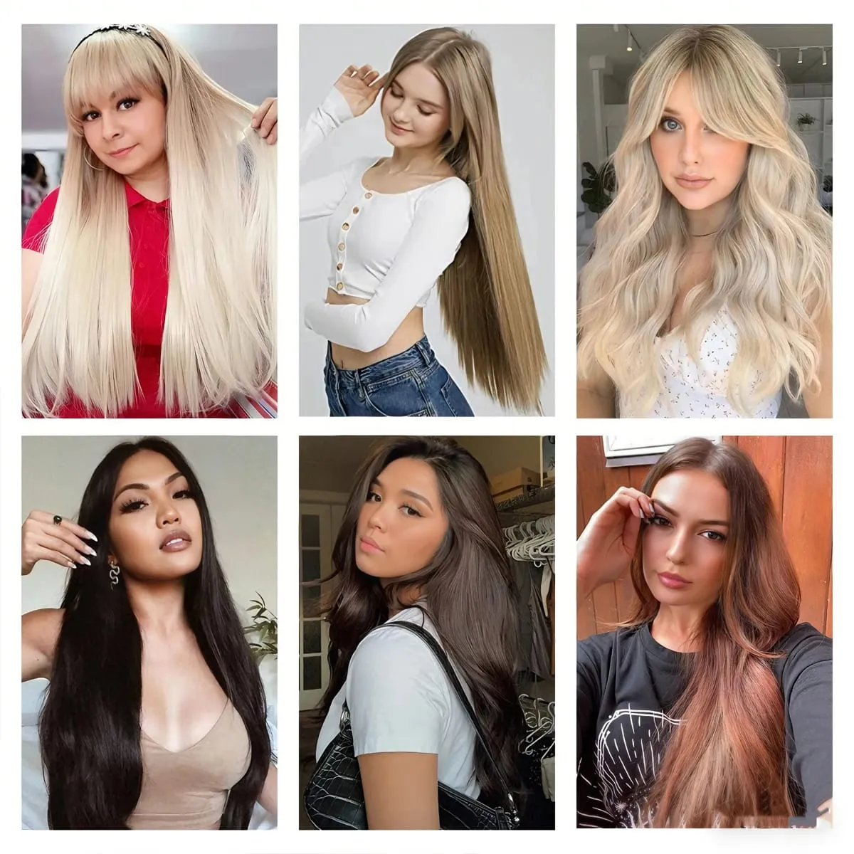 Clips In Hair Extension Long Straight Hair Pieces Clip In Hair Extension 22inches 7pcs/set Synthetic Fake Hair Pieces for Women — image 7