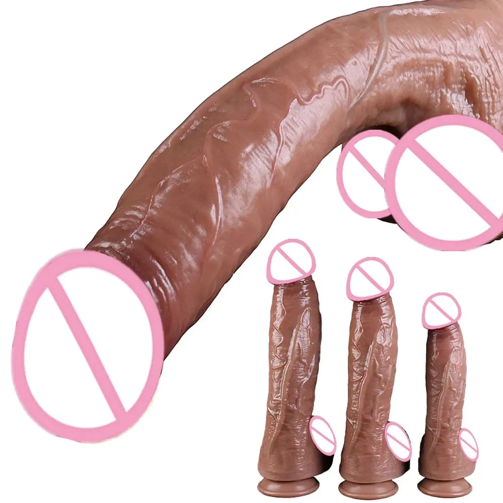 S/M/L Balat Pakiramdam Makatotohanang Dildo Malaking Malambot na Titi Double Silicone Matanda Mga Sex Toy na May Suction Cup Anal Dick para sa Babae Masturbator — image 1