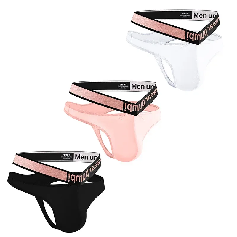 Trendy Little Triangle Masculino Juventude Cintura Baixa Ajuste Fechado Hip Lift Elástico Rosa Gradiente Com Decote Em V Pendurado — image 6