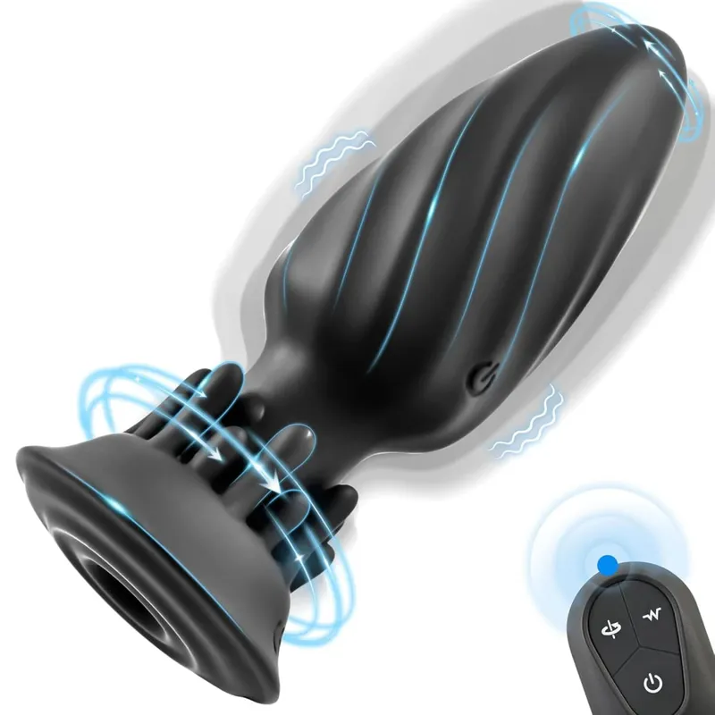 Male Prostate Massager 360° Rotation Anal Vibrator Female Masturbator Butt Plug Remote Control Wearable Anus Sex Toy para sa Mga Lalaking Bakla — image 1