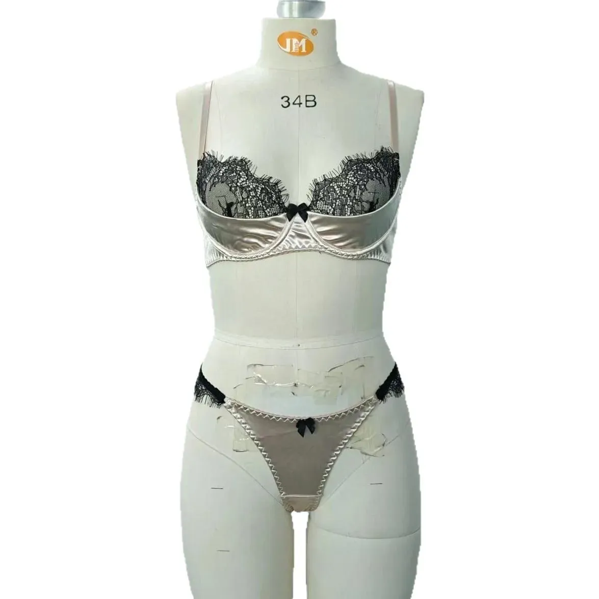 Tecido de cetim cílios rendas retalhos ultra fino sem forro conjuntos de sutiã roupa interior com underwire lingerie sexy sutiã feminino — image 5