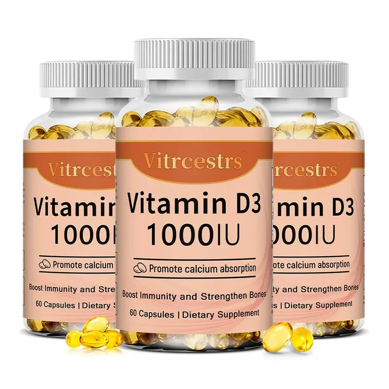 Vitamin D3 1000iu til immunstøtte Sund muskelfunktion og knoglesundhed - Ikke-GMO glutenfri 120 grøntsagskapsler — image 9