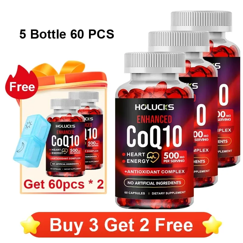 High Potency COQ10 Capsules with Turmeric Trans-Resveratrol Antioxidant & Cognitive Health Support Overall Wellness